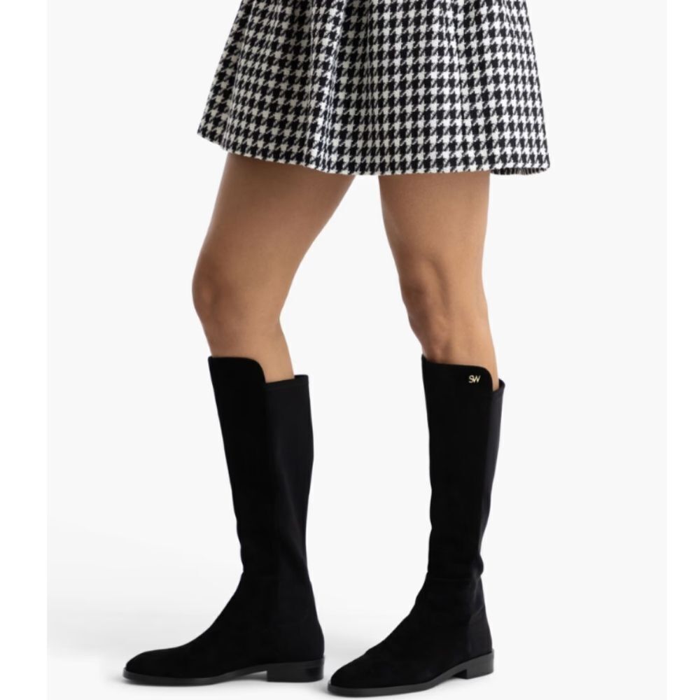 Stuart Weitzman Keelan Over-The-Knee Boot Black Suede Size 8.5